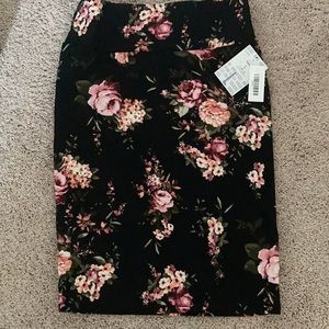 Lularoe Black floral pencil skirt